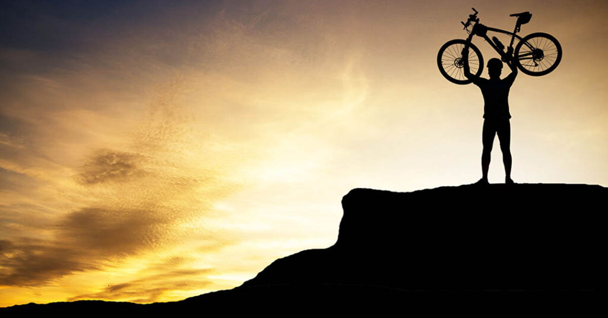 Bike and Rider in Sunset